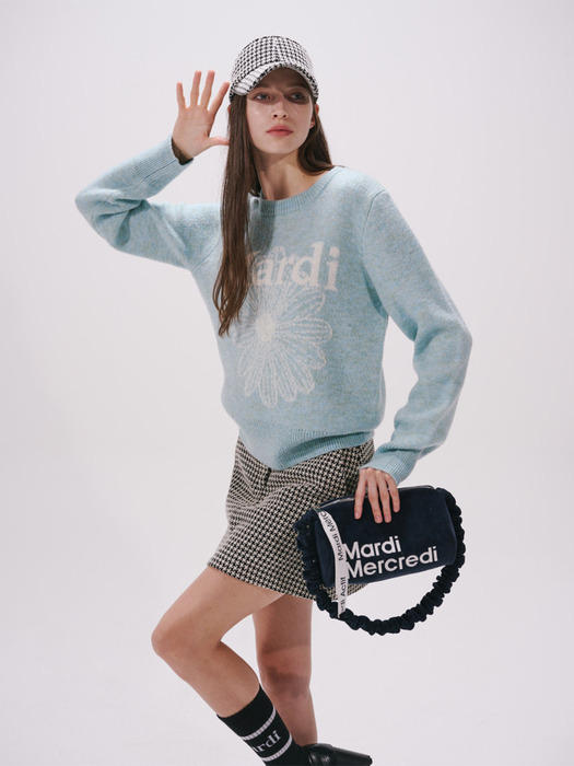 MOHAIR BLENDED KNIT PULLOVER_MINT IVORY