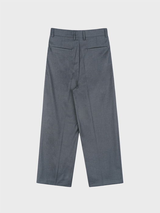 WOOL WIDE NAPPING SLACKS_CHARCOAL