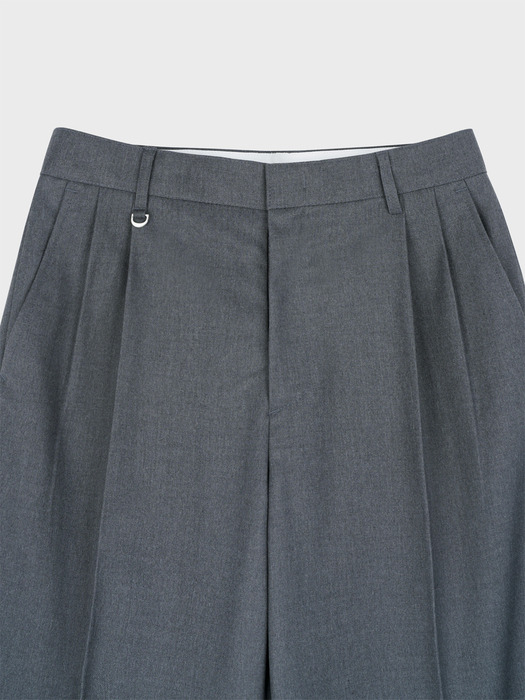 WOOL WIDE NAPPING SLACKS_CHARCOAL