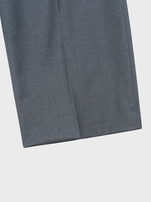 WOOL WIDE NAPPING SLACKS_CHARCOAL