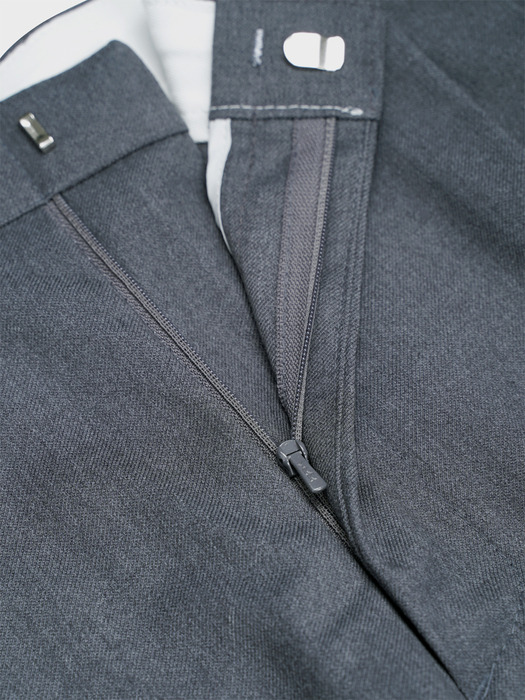 WOOL WIDE NAPPING SLACKS_CHARCOAL