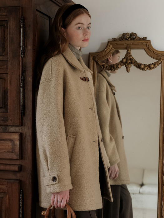 Cest_Camel wool mid-length coat