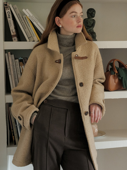 Cest_Camel wool mid-length coat