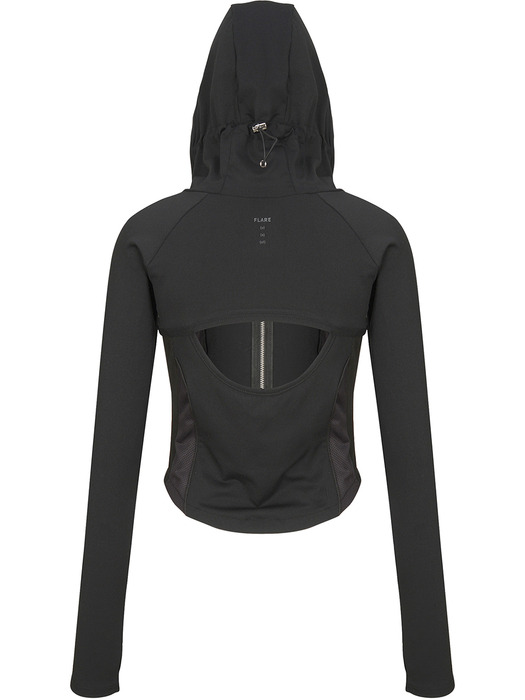 19.Division Cut-out Hooded Zip-up (FL-111_Black)