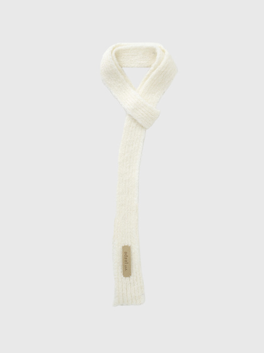 Thin long tie muffler - ivory