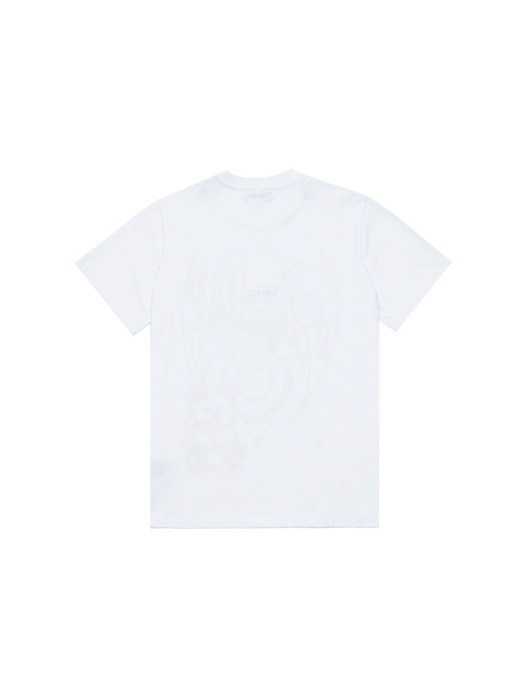 가니 여성 앱스프랙트 프린트 반팔 티셔츠 화이트 T3832-151