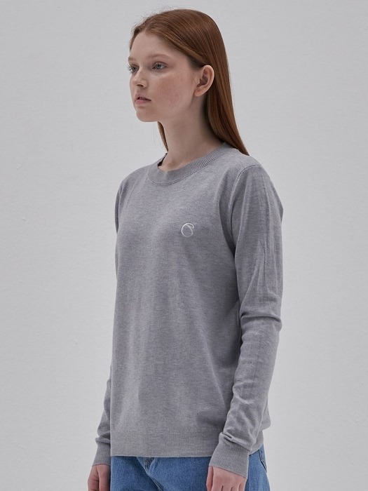 Round Neck Knit Ts_Gray