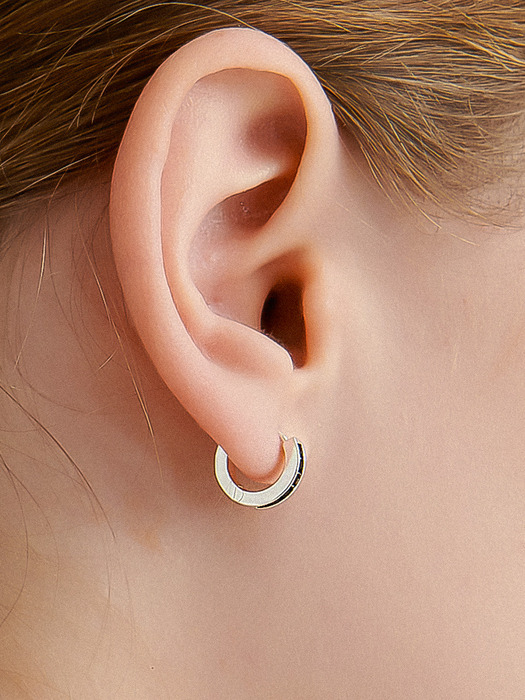 Black Rail Stone Silver Earring Ie376 [Silver]