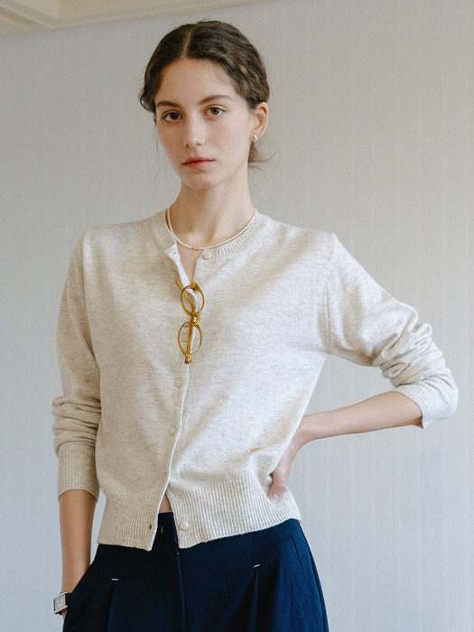 Soft Bamboo Classic Cardigan_Oatmeal