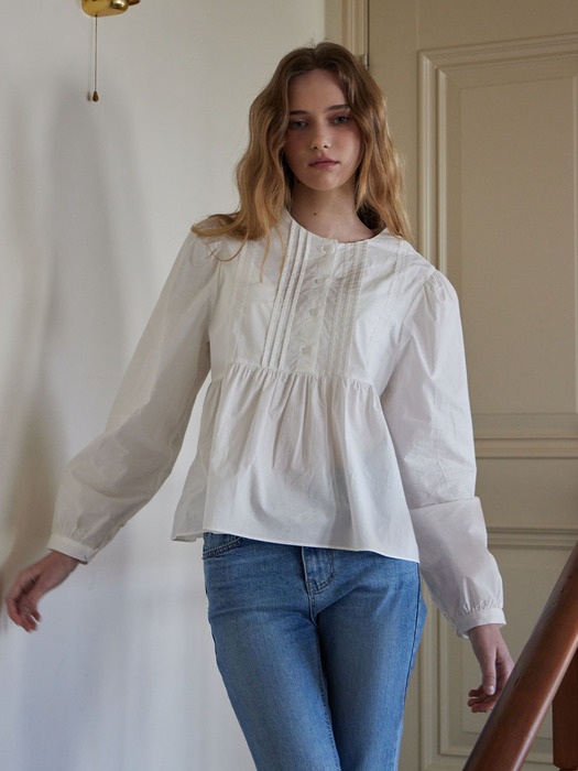 MERINA PIN TUCK LACE BLOUSE