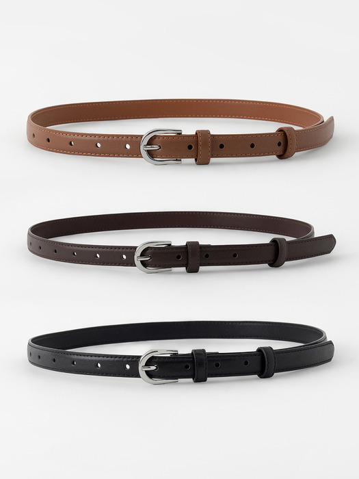 BT8038 클래식 라운드 가죽 벨트 18mm 3컬러