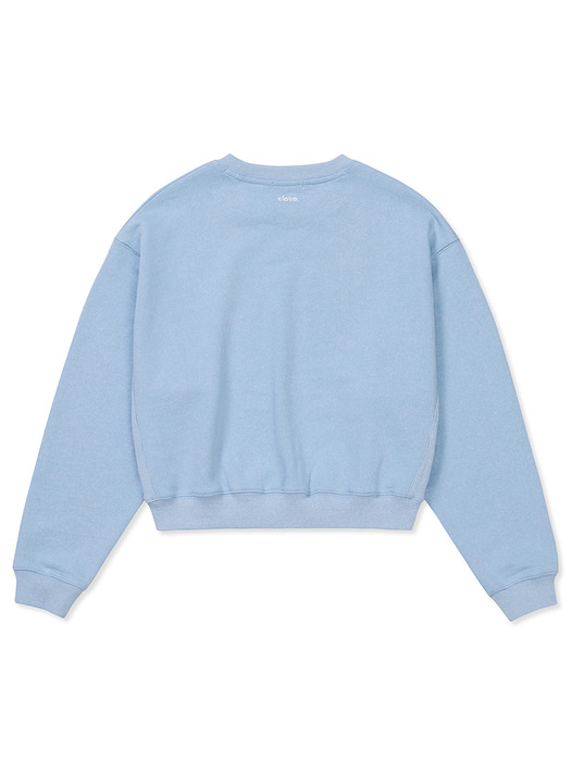 [24SS clove] Pigment Crop Sweatshirt (Blue)