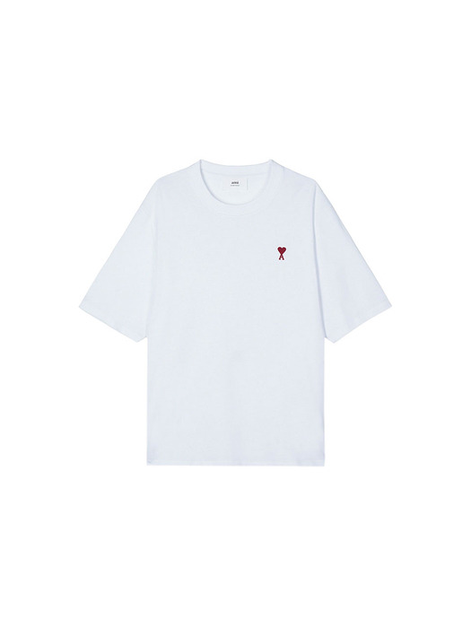 아미 공용 스몰 하트 로고 박시 핏 티셔츠 화이트 BFUTS005-726-100