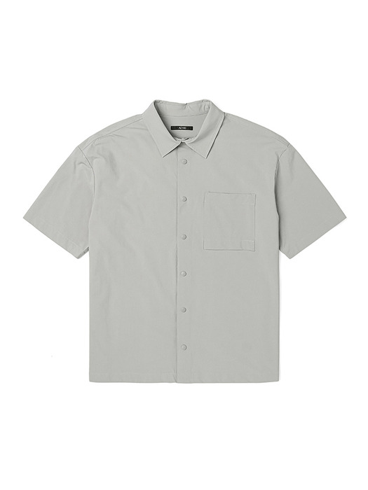 남성 원 포켓 세미 루즈 핏 반팔 셔츠 (LT-BEIGE) (HA4SS02-23)