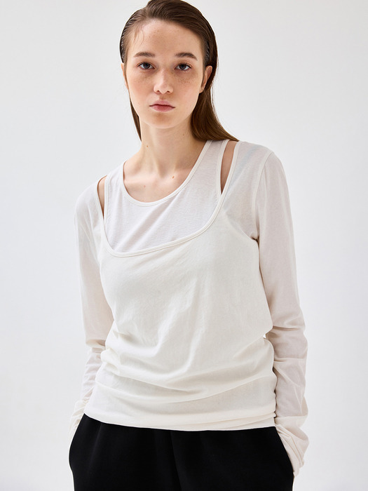 LAYER JERSEY TEE _ O/WH