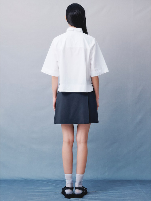 Signature Crop Shirts Blouse  White (KE4360M021)