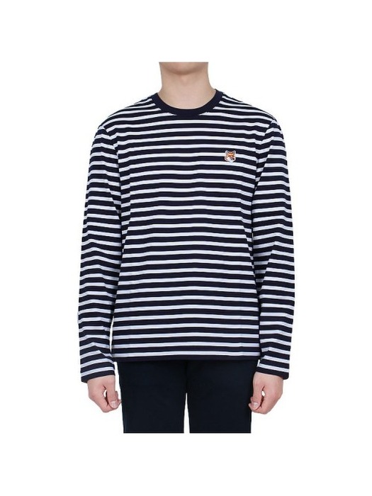 메종키츠네 폭스헤드 마린 긴팔티 LM00105KJ0044 S480