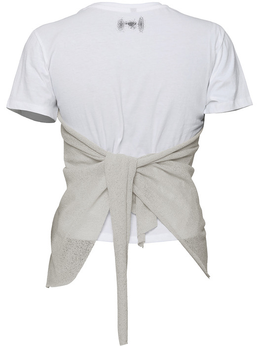 Bustier Layered T-Shirt (FL-122_White&Beige)
