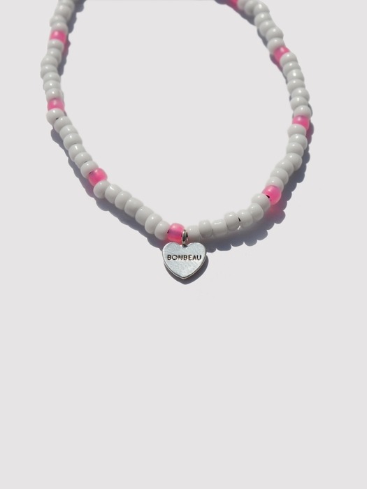 Soul heart charm glass beads Bracelet 컬러 하트 참 포인트 글라스 비즈 팔찌