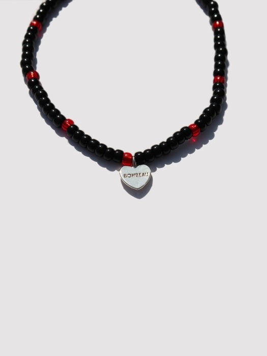 Soul heart charm glass beads Bracelet 컬러 하트 참 포인트 글라스 비즈 팔찌