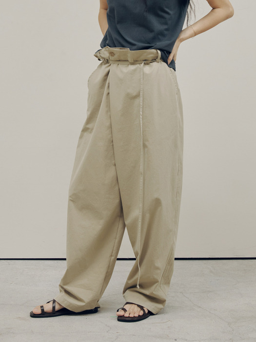 Belted_Drop_Wrap_Pants_be [5월17일순차출고]