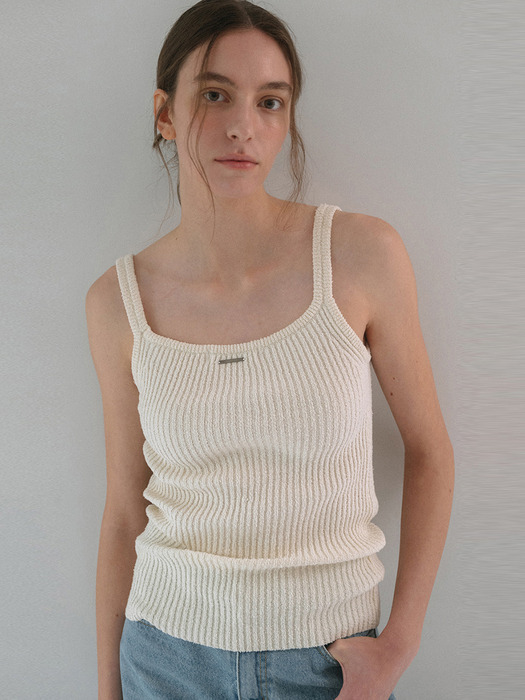 Basic Cotton Bookle Sleeveless - Cream