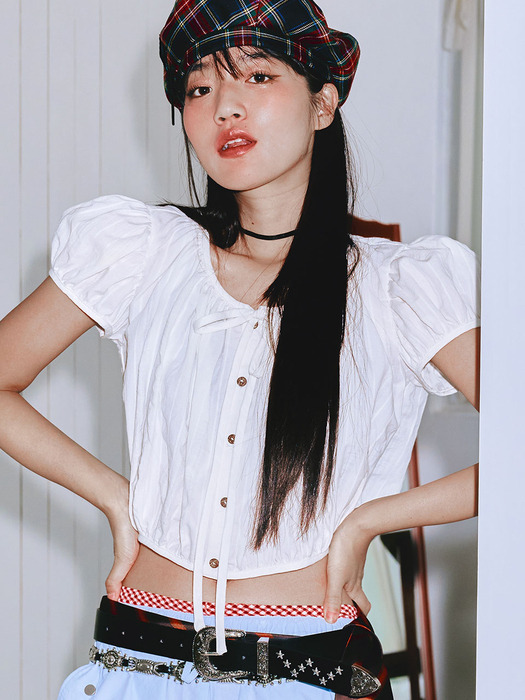 [스너기스트]Shirring Puff Blouse [White] [W CONCEPT]