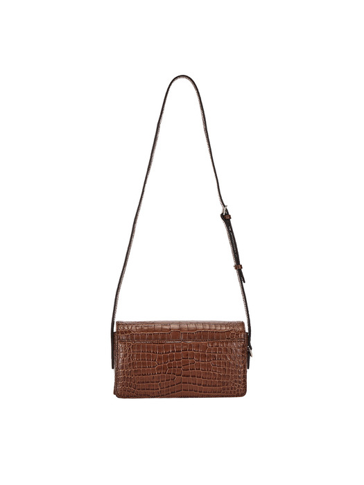 Occam Droit Shoulder Piccolo Croco (오캄 디롯트 숄더 피콜로) Burn Brown