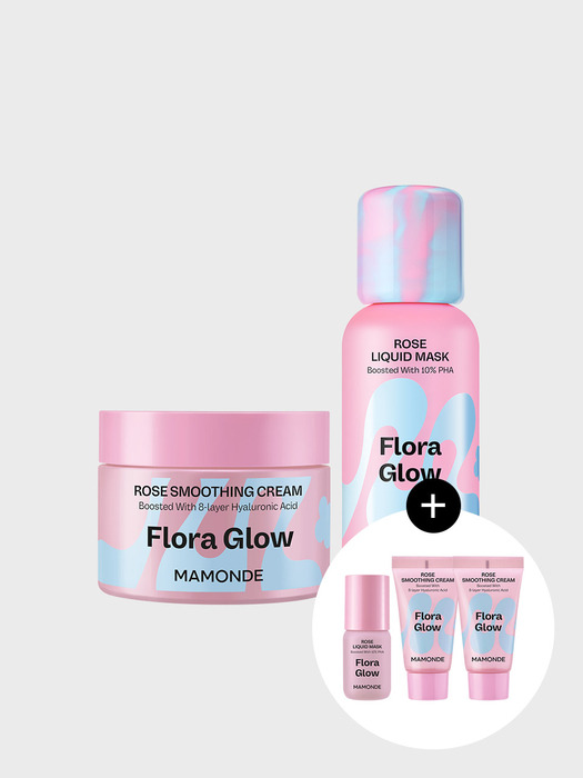 플로라글로우 로즈 리퀴드마스크 80ml + 스무딩크림 50ml