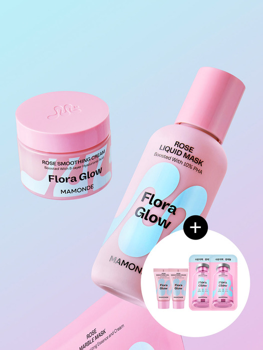 플로라글로우 로즈 리퀴드마스크 80ml + 스무딩크림 50ml