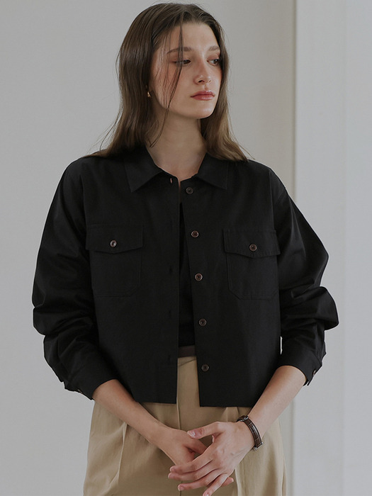 Collar Pocket Shirt [Black]