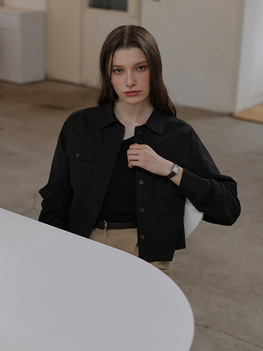 Collar Pocket Shirt [Black]