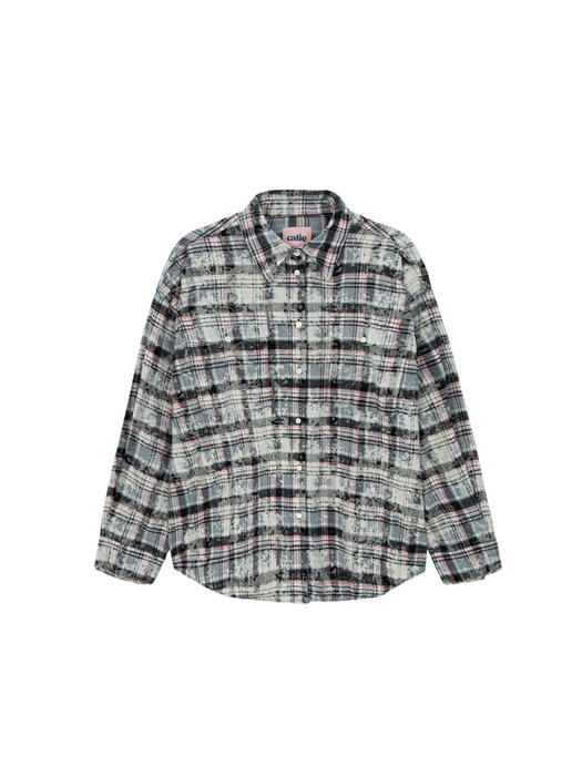 DIRTYWASHING OVERFIT CHECK SHIRT BLACK