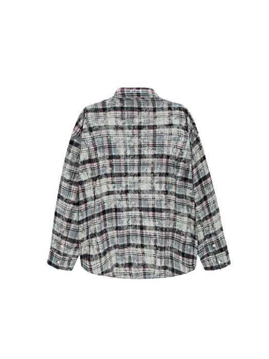 DIRTYWASHING OVERFIT CHECK SHIRT BLACK