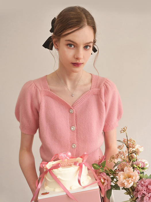 Lautre Jenny Heart Pink Knit pullover