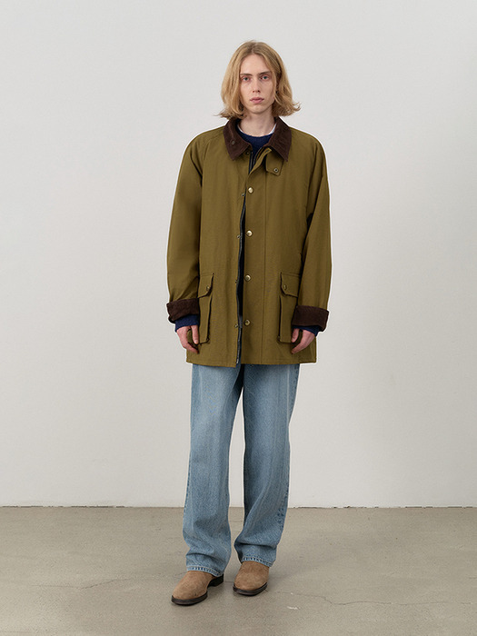 UNISEX WAXED COTTON HUNTING JACKET KHAKI_M_UDTR4C102K2