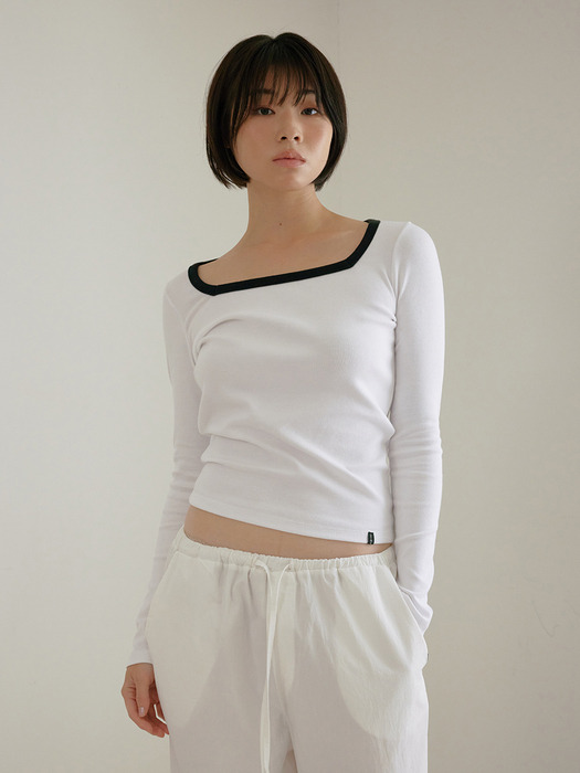 D. BASIC COTTON SQUARE LONG-SL T - 6 COLOR