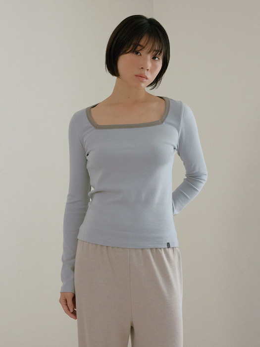 D. BASIC COTTON SQUARE LONG-SL T - 6 COLOR