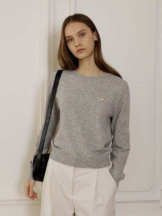 Essential Round Neck Knit - Grey