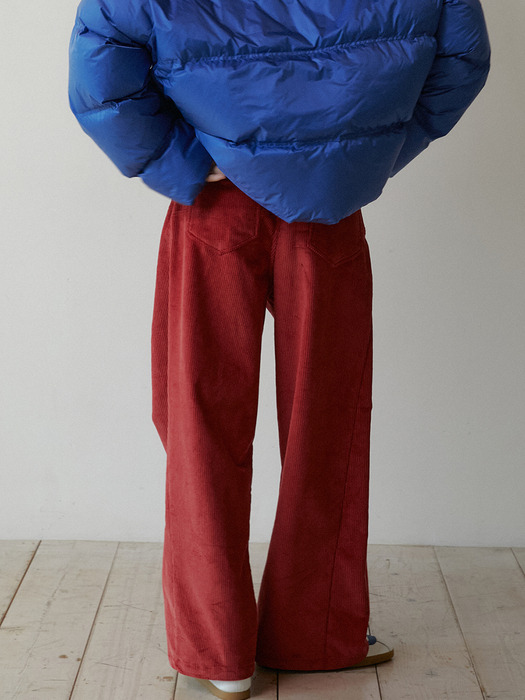 Corduroy Wide Pants (Brick Red)