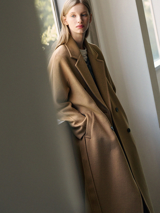 울 핸드메이드 더블 롱코트 [3COLORS]