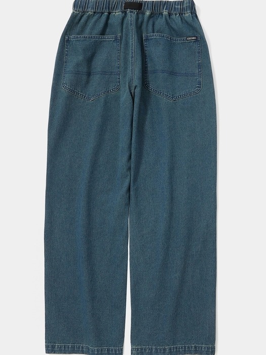 COLUMBIA TRAJAN LABEL BELTED ALL-ROUND DENIM PANTS 미드나잇데님