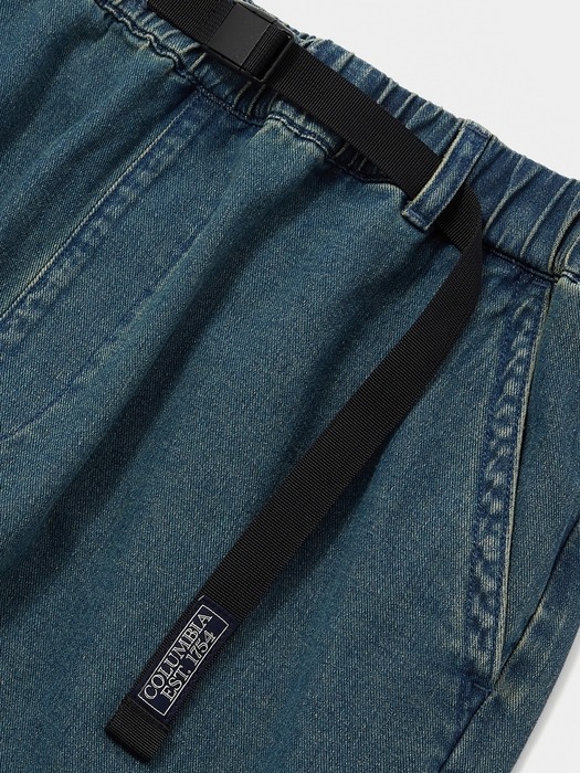 COLUMBIA TRAJAN LABEL BELTED ALL-ROUND DENIM PANTS 미드나잇데님