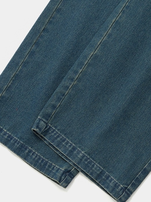 COLUMBIA TRAJAN LABEL BELTED ALL-ROUND DENIM PANTS 미드나잇데님