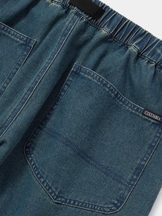 COLUMBIA TRAJAN LABEL BELTED ALL-ROUND DENIM PANTS 미드나잇데님