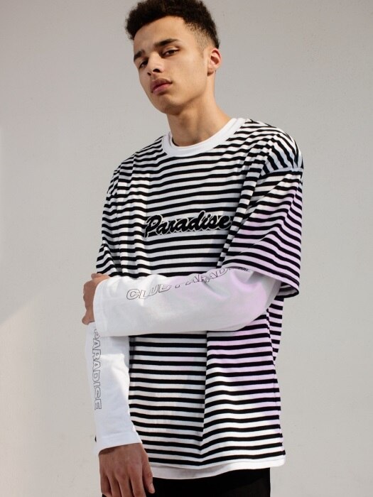 PRDS STRIPE S/S TEE BLACK