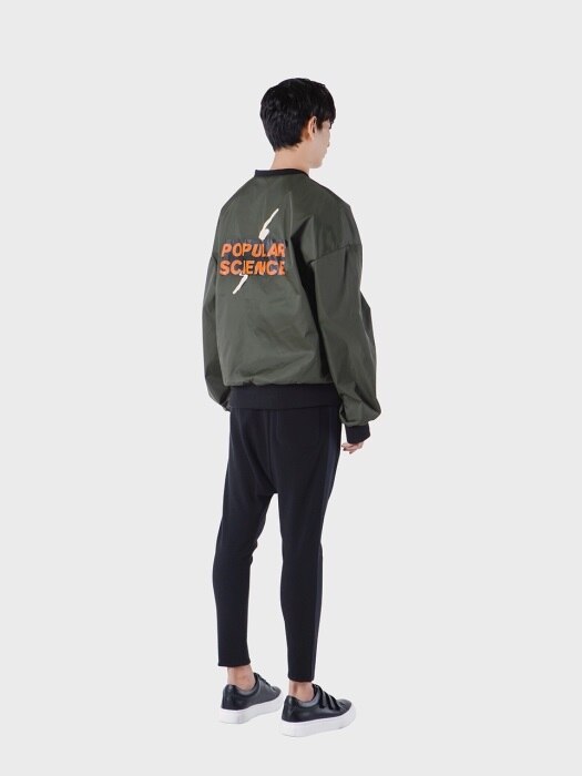 Patched MA-1 Gloss Pullover (KHAKI)