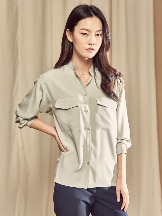 pocket blouse mint
