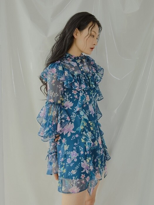 Flower Ruffle Dress [Print]