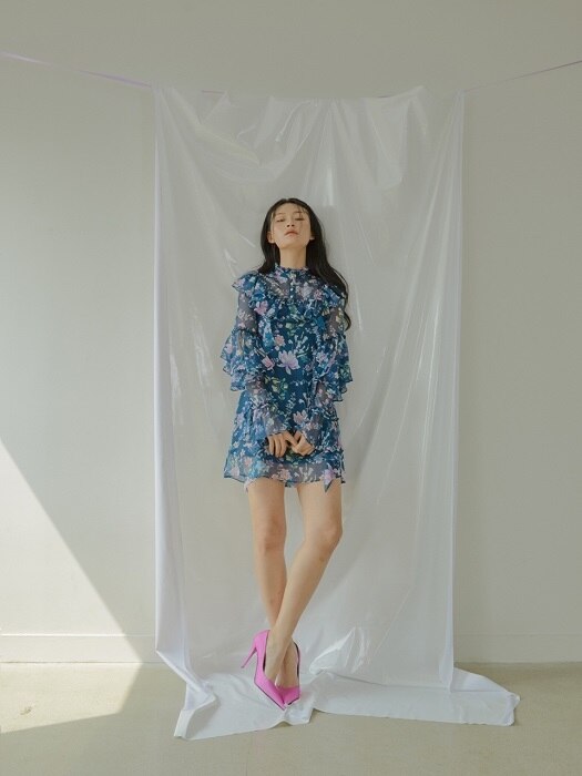 Flower Ruffle Dress [Print]